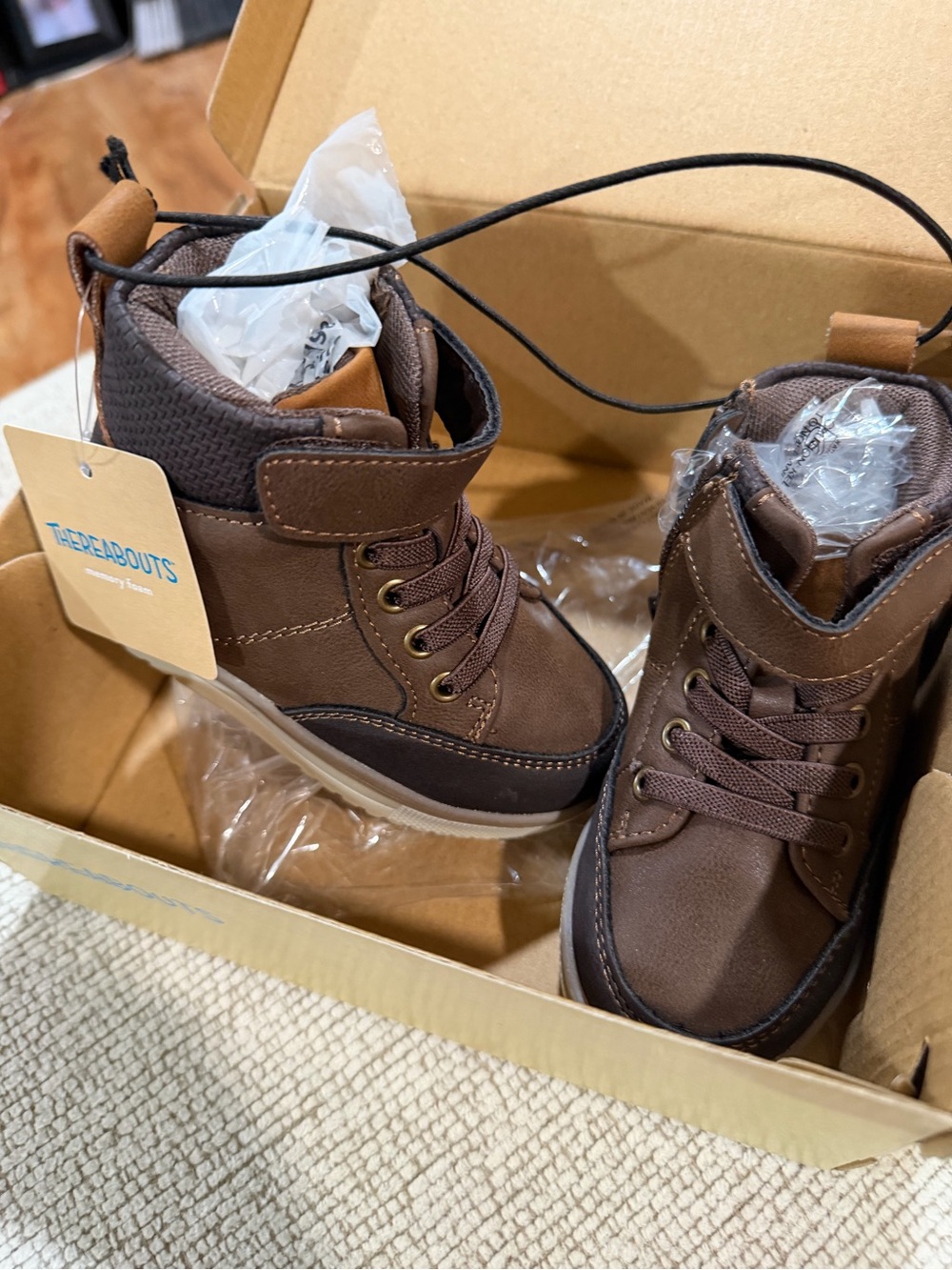 Treadabouts Kids Brown Lace-Up & Hook Strap Boots
